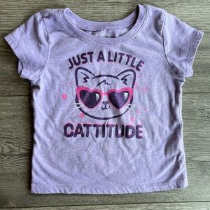 The Children’s Place Toddler Girl Short Sleeve T-Shirt Just A Little Cattitude